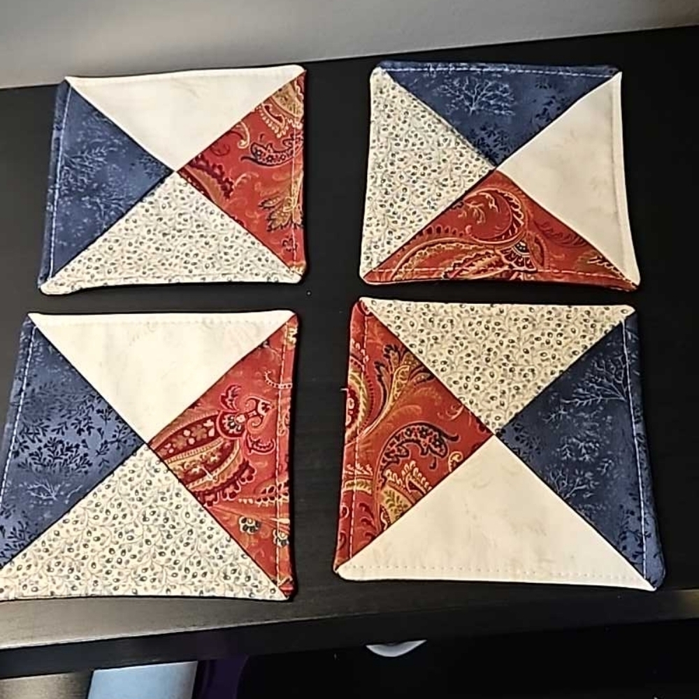 Quilt Cotton Coasters Handmade New